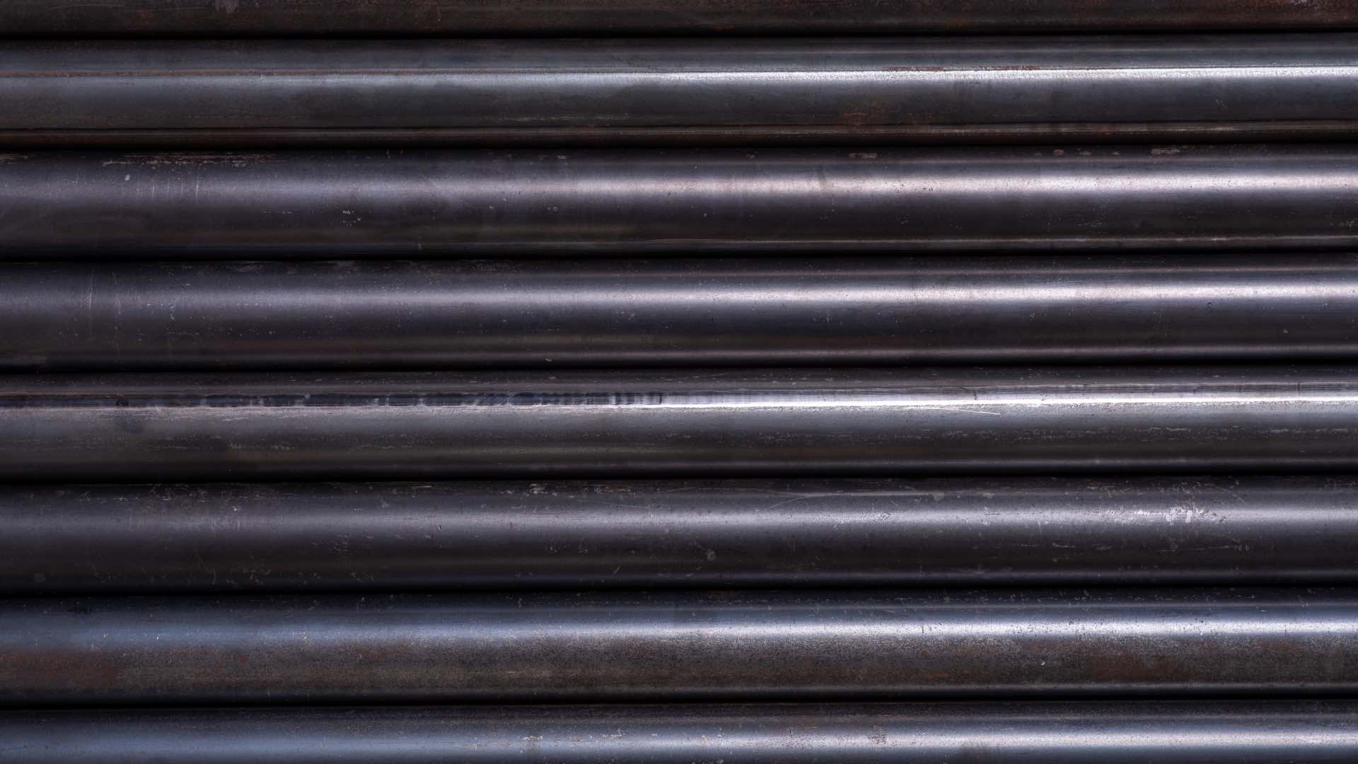 Raw black steel bars used for unique furniture